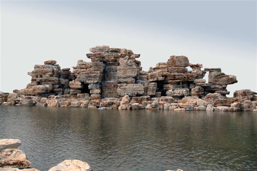 盛程園林 室內千層石假山 天津千層石假山